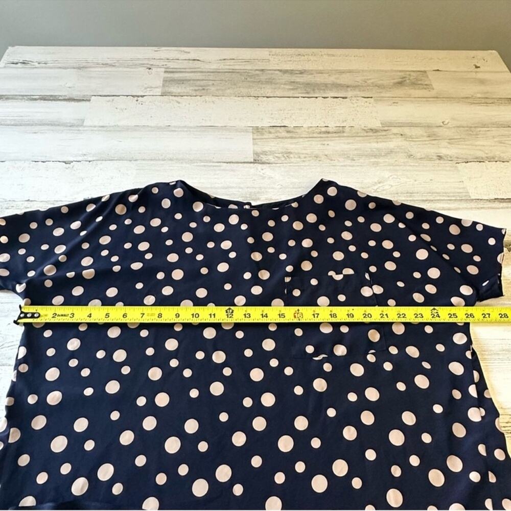 HATCH Navy Blue Polka Dot Maternity Short Sleeve Blouse Button Back Small - Picture 9 of 12